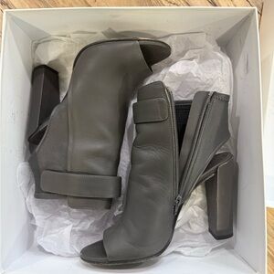 Vince Gray Open-Toe Heeled Booties